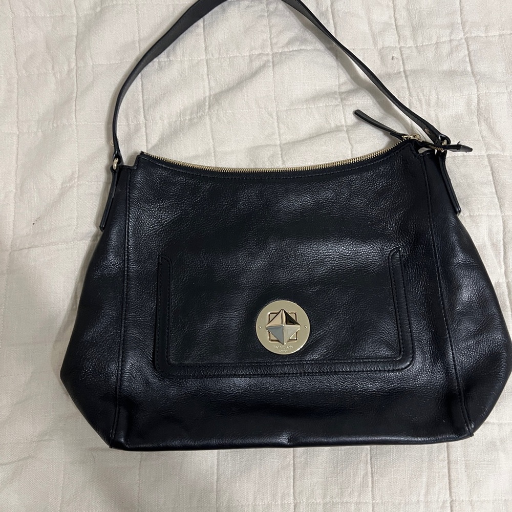 Kate Spade Black Leather Hobo Bag
